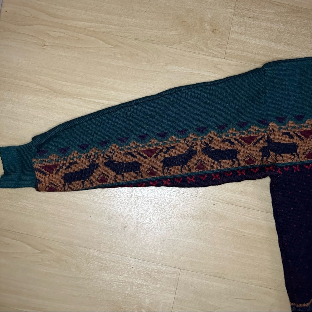 Rare Vintage Pendleton Sweater Nordic Deer Men’s Size X-Large Made In USA - Picture 8 of 11